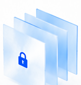 Abstract layered folders with a lock representing controlled estate data access